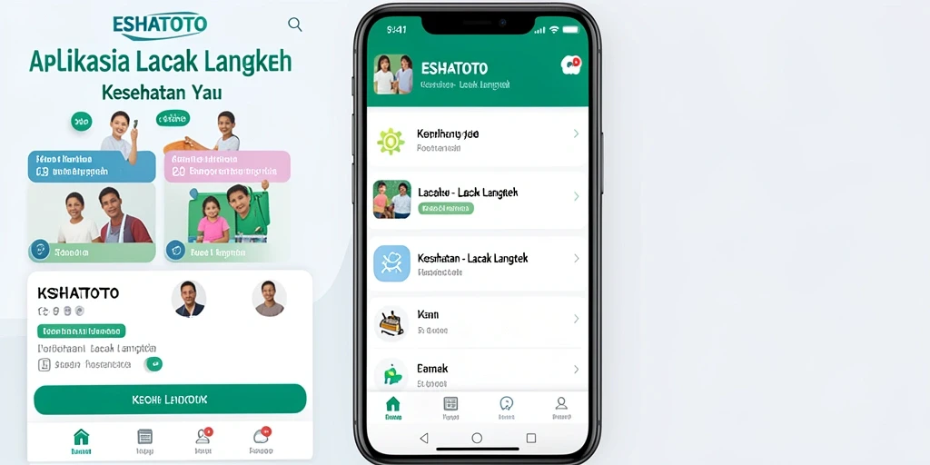 Screenshot ESHATOTO menampilkan antarmuka lacak langkah yang informatif.