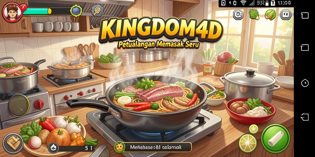 Antarmuka menarik dari KINGDOM4D dengan berbagai pilihan memasak.