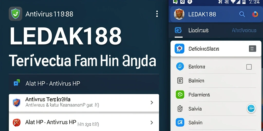 Antarmuka utama LEDAK188 menampilkan pemindaian dan status keamanan HP.
