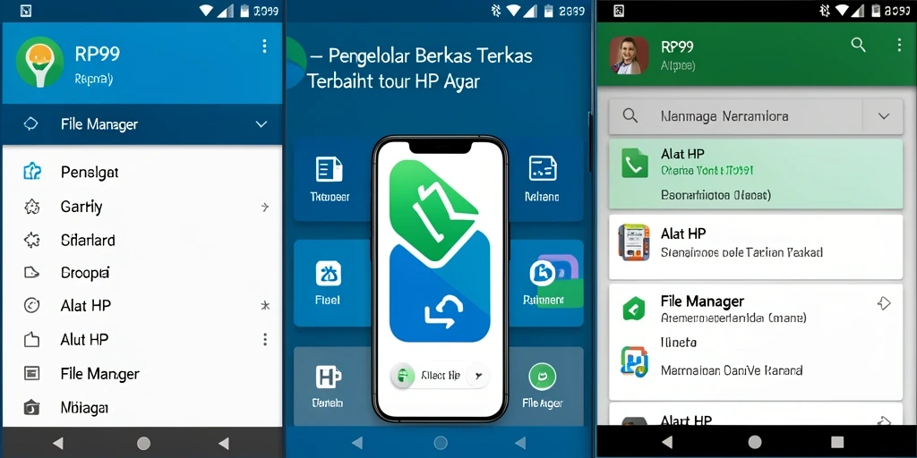 Antarmuka pengguna RP99 yang sederhana dan efisien untuk manajemen berkas.
